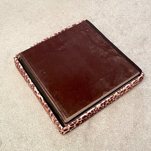 Leopard velvet foldable chair ottoman storage cube organizer 15X15X15 - Set of 2 - Picture 5 of 5